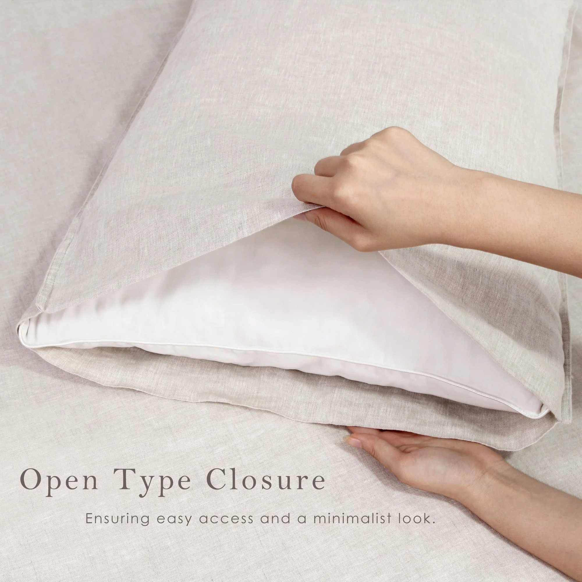 100% Pure French Linen Pillowcases (Set of 2) - Natural Linen - Image 4