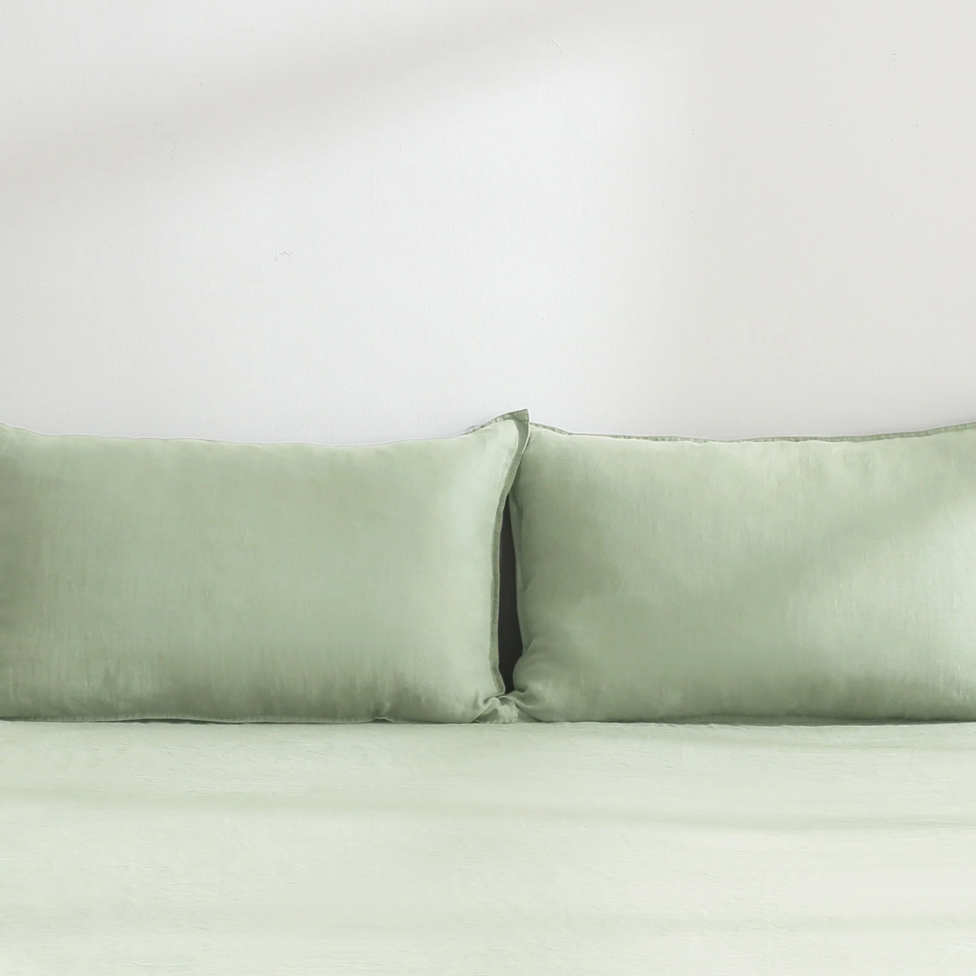 100% Pure French Linen Pillowcases (Set of 2) - Sage - Image 6