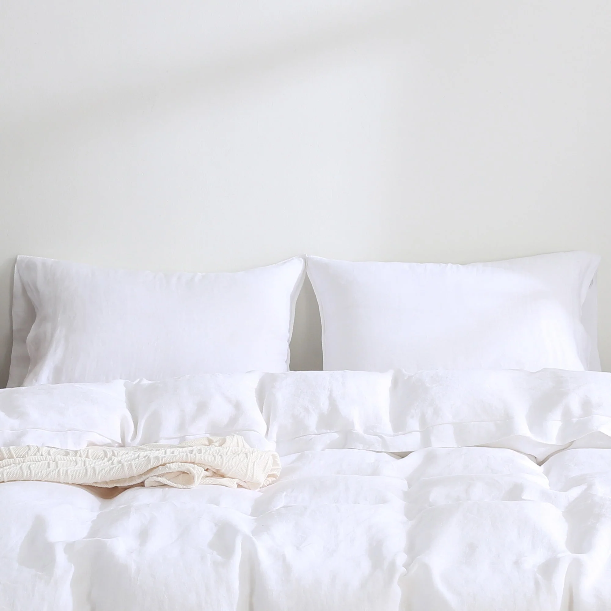 100% Pure French Linen Pillowcases (Set of 2) - White - Image 6