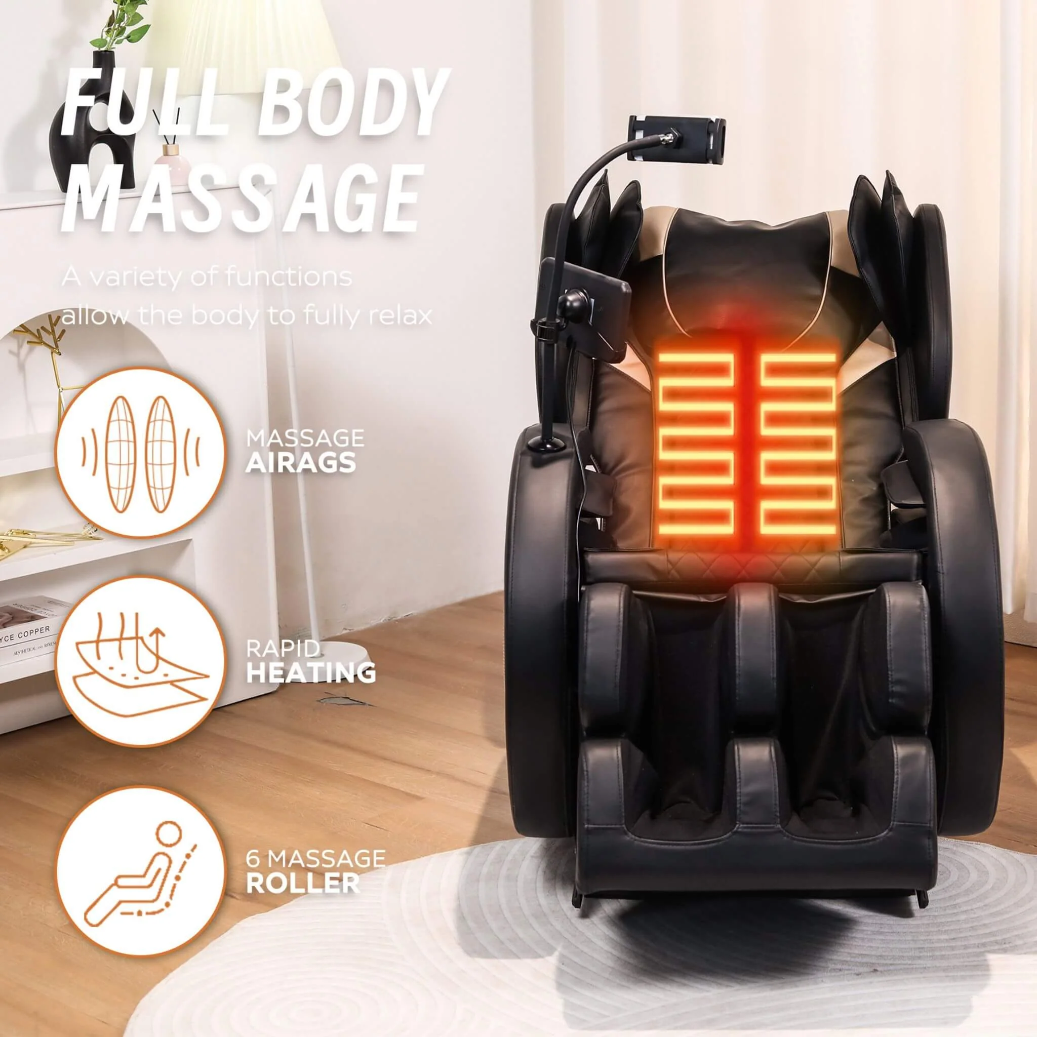 Airvana Tranquil Automatic Zero Gravity Massage Recliner Chair With Full Body Air Pressure (SAK76018) - Image 6