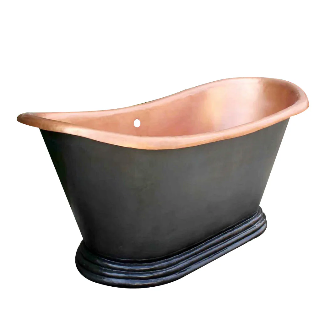 Akicon Copper Double-Slipper Roll-Top Bathtub w/Pedestal AKB70010-C - Image 4