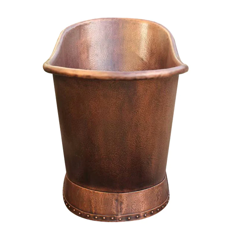 Akicon Copper Double-Slipper Roll-Top Bathtub w/Pedestal AKB70012-C - Image 4