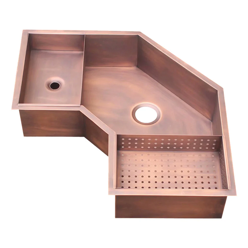 Akicon Custom Copper Corner Kitchen Sink - AKS701-C - Image 4
