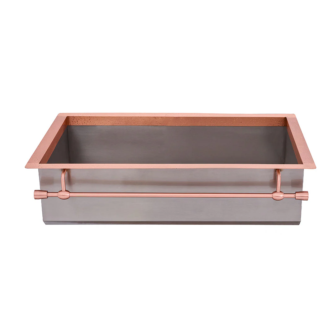 Akicon Equal Bowl Farmhouse Copper Kitchen Sink - AKS506-C - Image 10