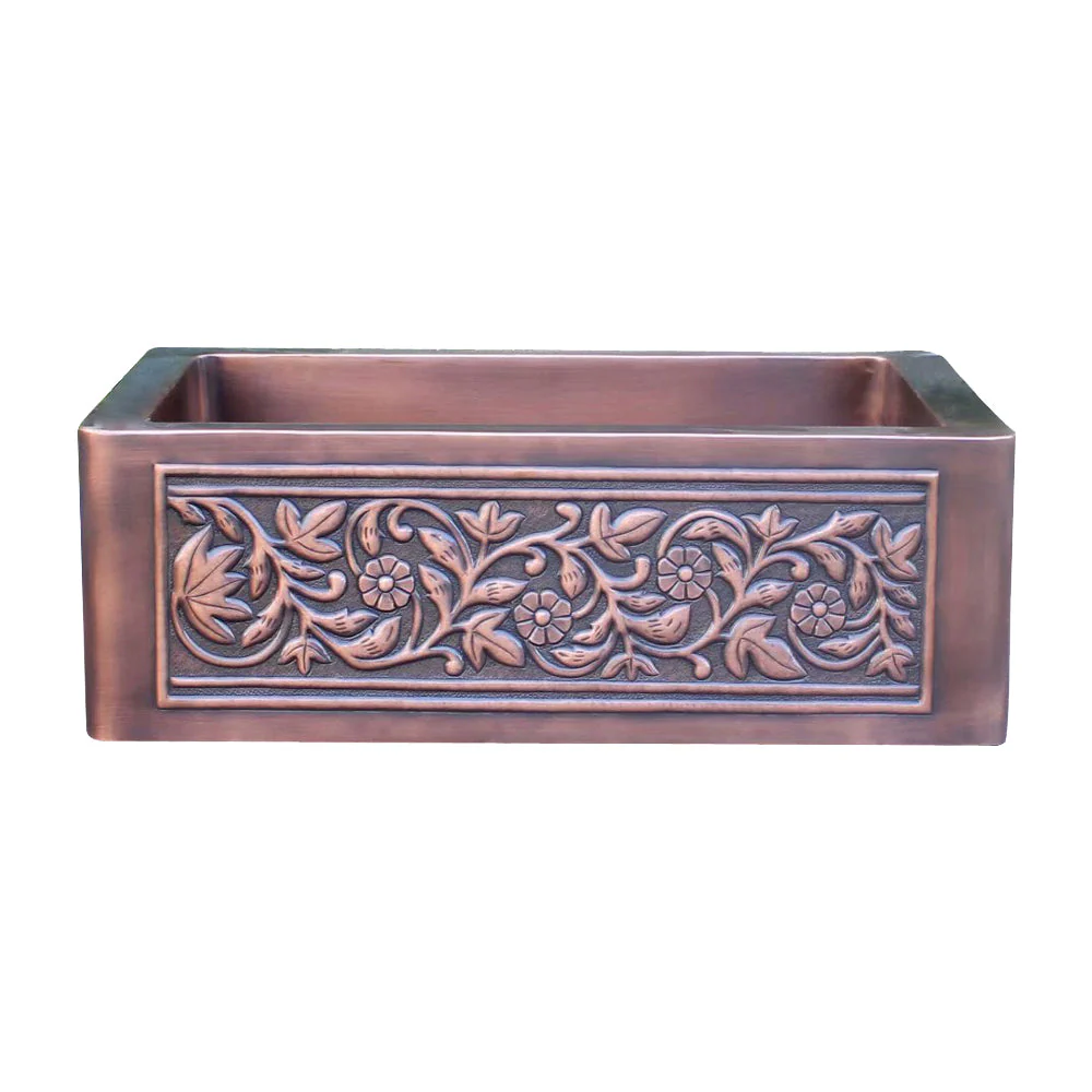 Akicon Single Bowl Farmhouse Apron Copper Kitchen Sink - AKS502-C - Image 12