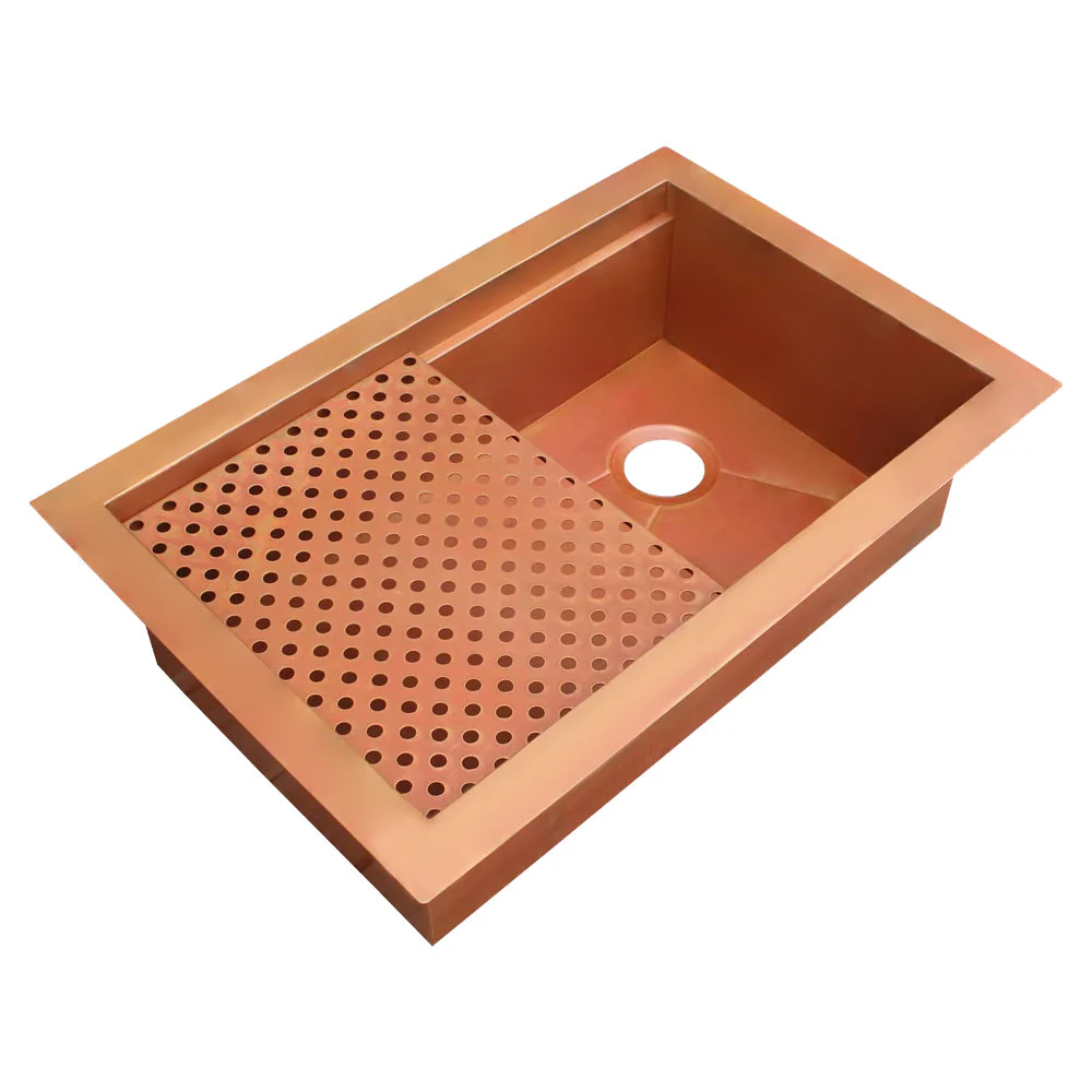 Akicon Workstation Undermount Copper Kitchen Sink - AKS504-C - Image 2