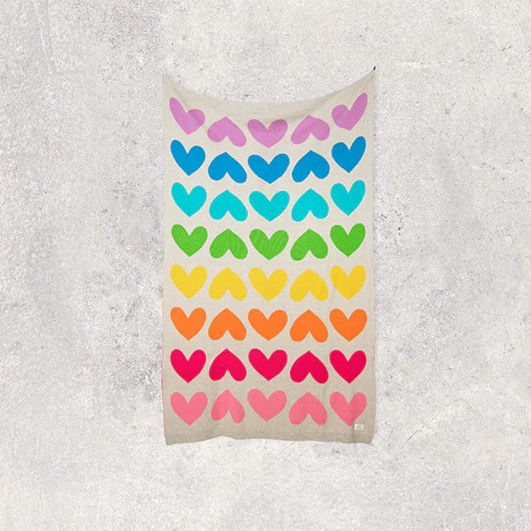 Blush Hearts Organic Cotton Travel Blanket and Eye Mask Set - Image 3