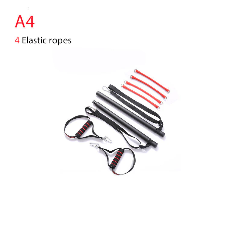 Body Workout Trainer Bar with Resistance Bands Rubber Buckles - Image 4