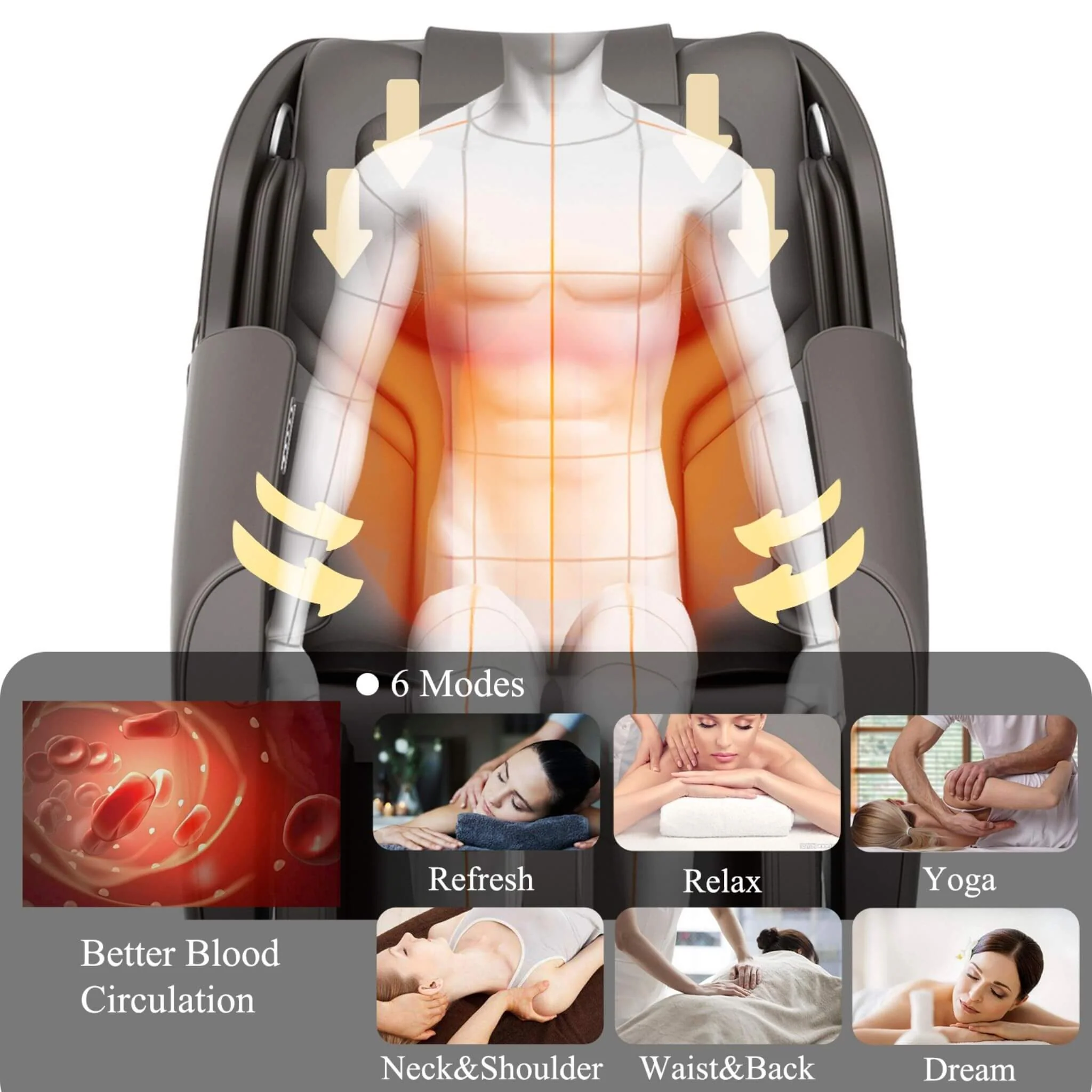 Bosscare Full-Body Zero-Gravity Leather Massage Chair With Zero Gravity And Bluetooth [GR8012] (SAK12074) - Image 3