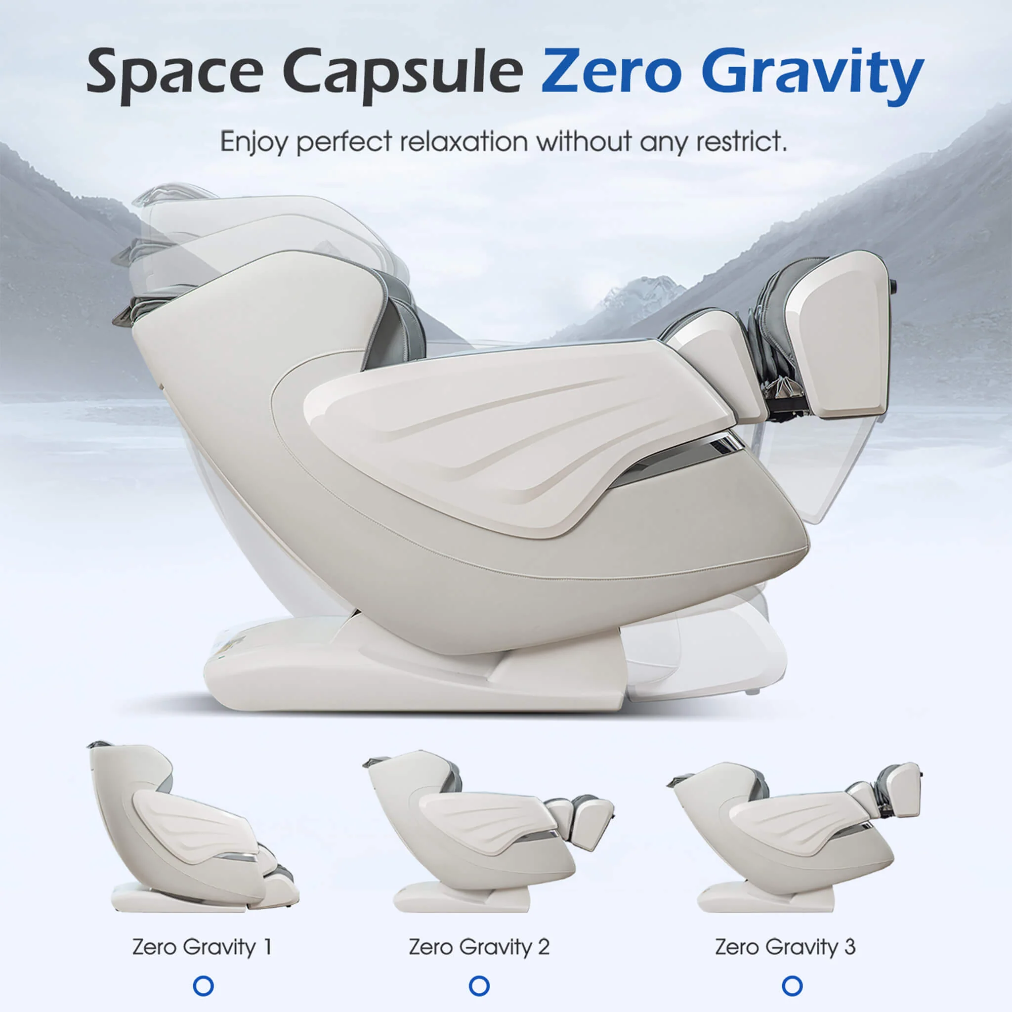 Bosscare Premium Full Body Zero Gravity Massage Chair With Ai Voice And App Control, Gray (SAK35970) - Image 3