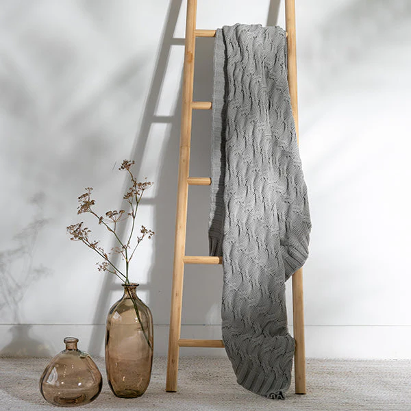 Chunky Cable Organic Cotton Throw Blanket