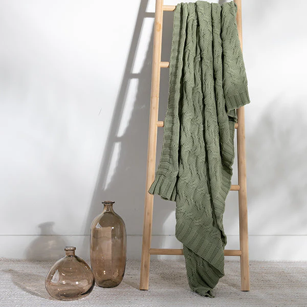 Chunky Cable Organic Cotton Throw Blanket - Image 13