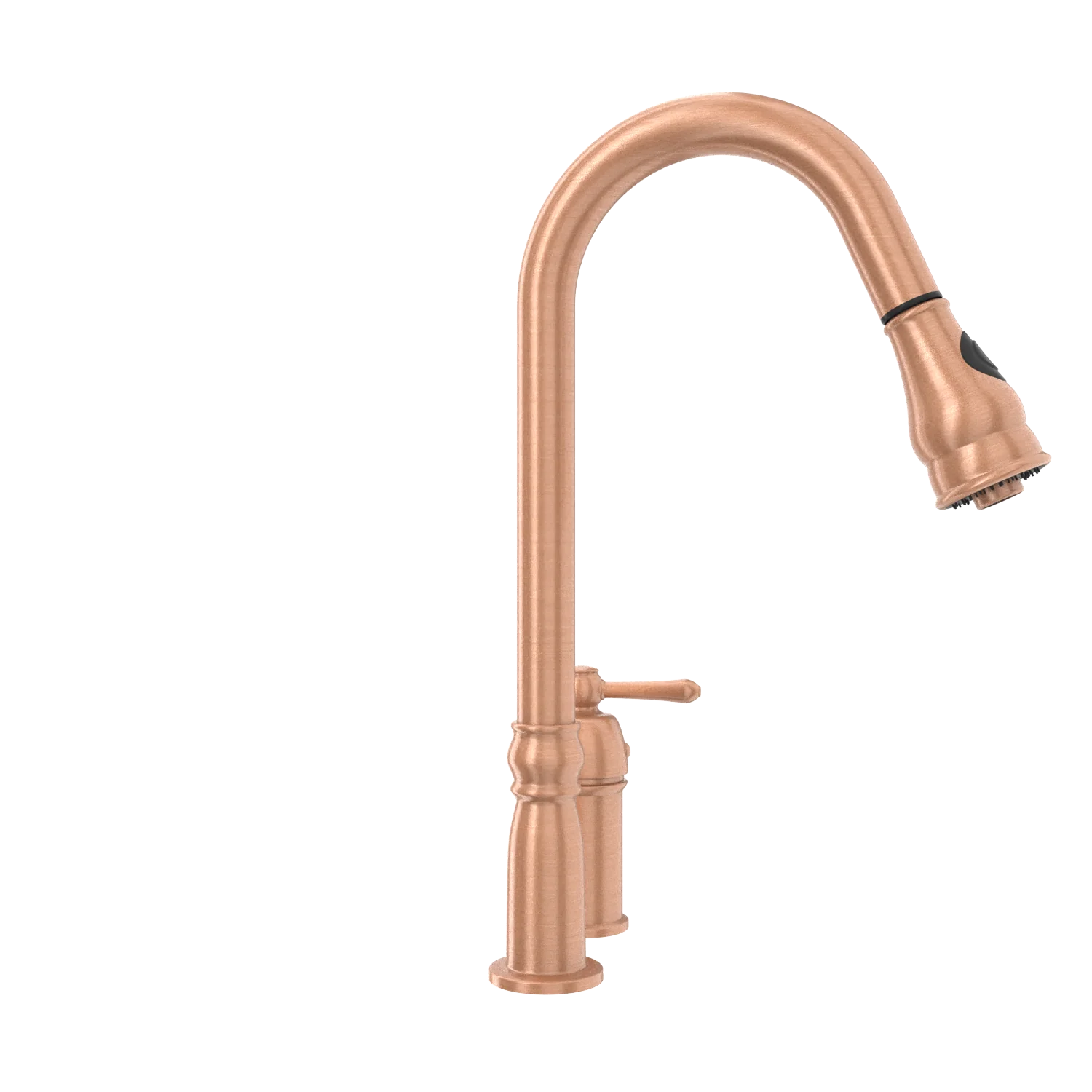 Copper Kitchen Faucet with in-Deck Handle and Soap Dispenser, Single Handle Solid Brass High Arc Pull Down Sprayer Head Kitchen Sink Faucet - Image 21