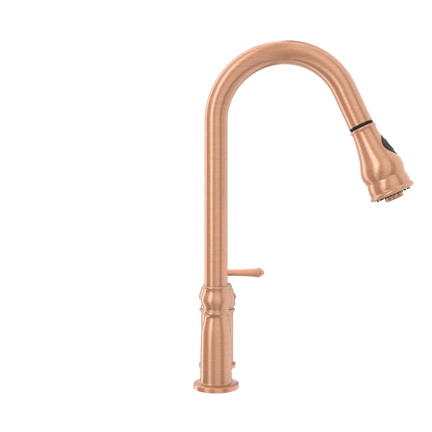 Copper Kitchen Faucet with in-Deck Handle and Soap Dispenser, Single Handle Solid Brass High Arc Pull Down Sprayer Head Kitchen Sink Faucet - Image 22