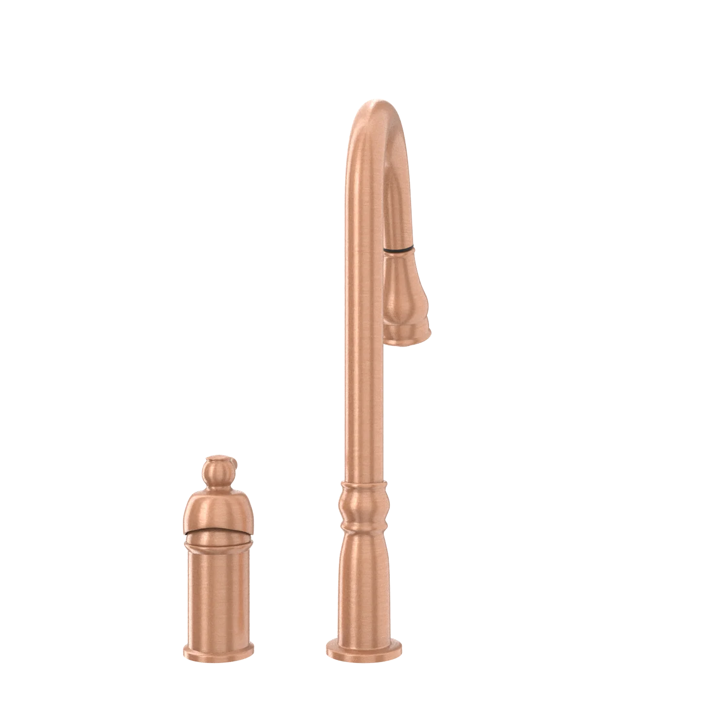 Copper Kitchen Faucet with in-Deck Handle and Soap Dispenser, Single Handle Solid Brass High Arc Pull Down Sprayer Head Kitchen Sink Faucet - Image 31