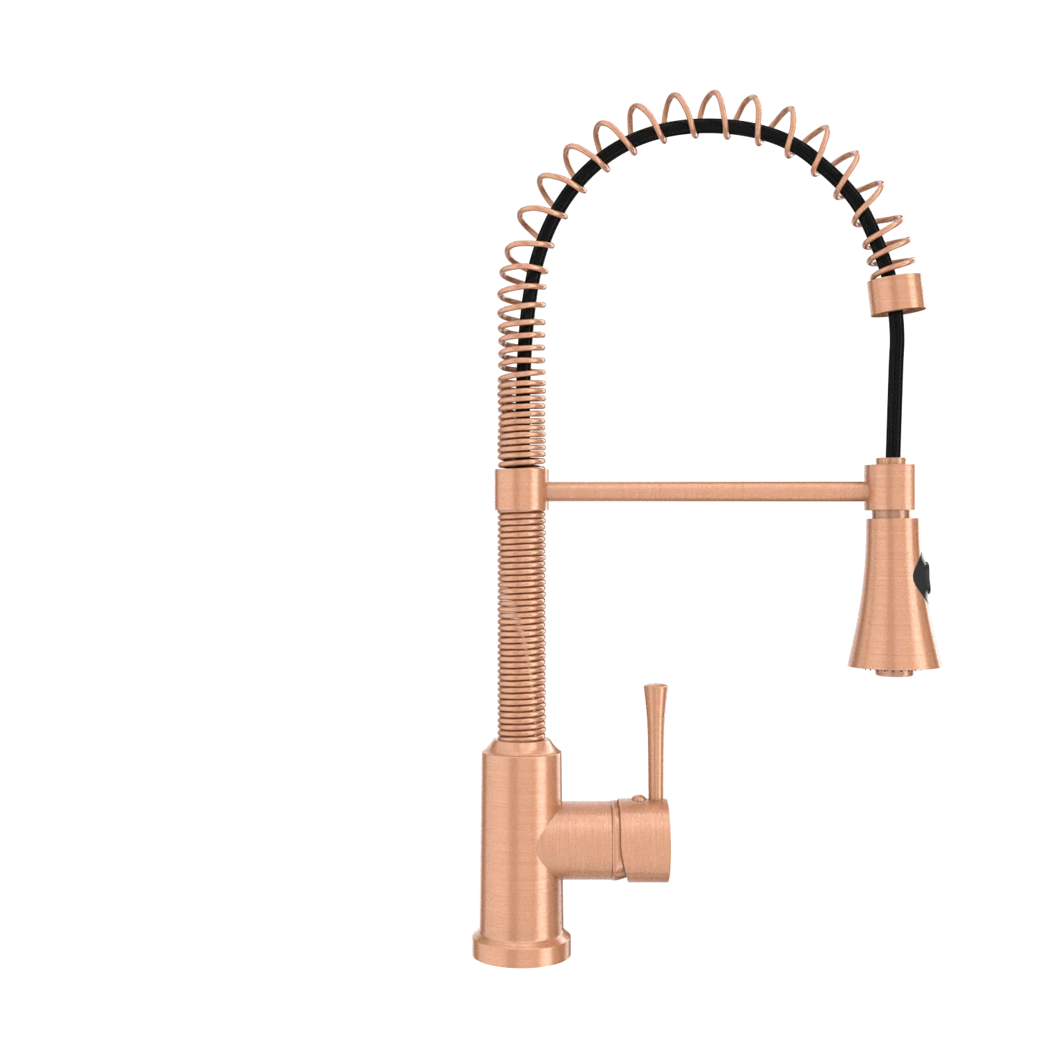 Copper Kitchen Faucet with Soap Dispenser, Single Handle Solid Brass High Arc Pull Down Sprayer Head Kitchen Sink Faucets with Deck Plate - Image 32