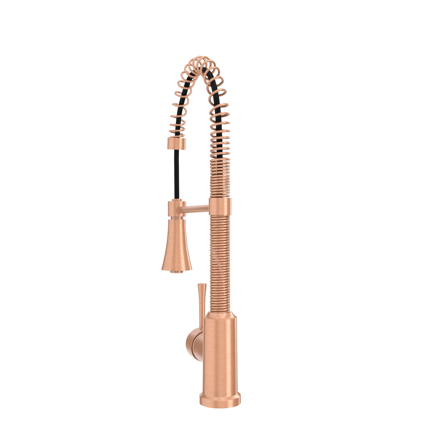 Copper Kitchen Faucet with Soap Dispenser, Single Handle Solid Brass High Arc Pull Down Sprayer Head Kitchen Sink Faucets with Deck Plate - Image 43