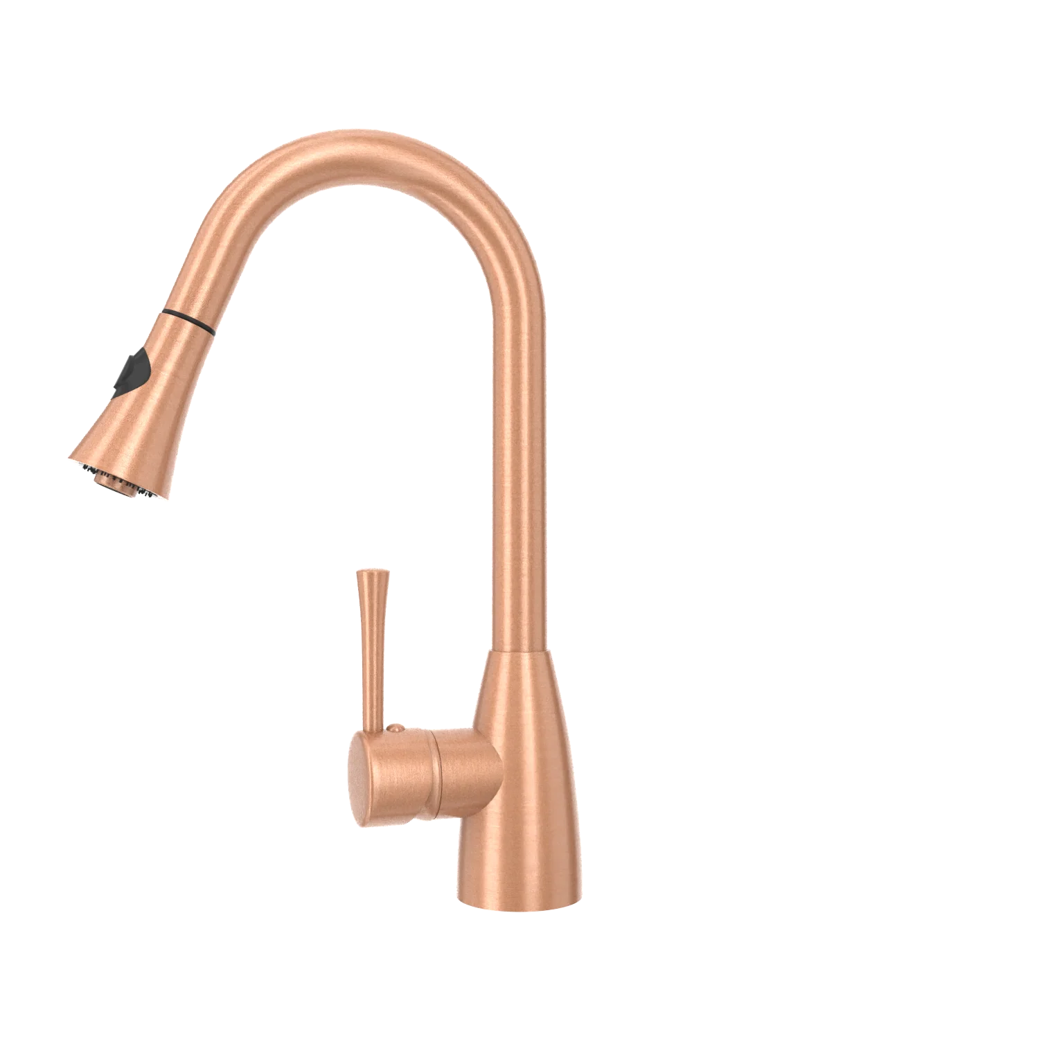 Copper Kitchen Faucet with Soap Dispenser, Single Handle Solid Brass High Arc Pull Down Sprayer Head Kitchen Sink Faucets with Deck Plate - Image 17