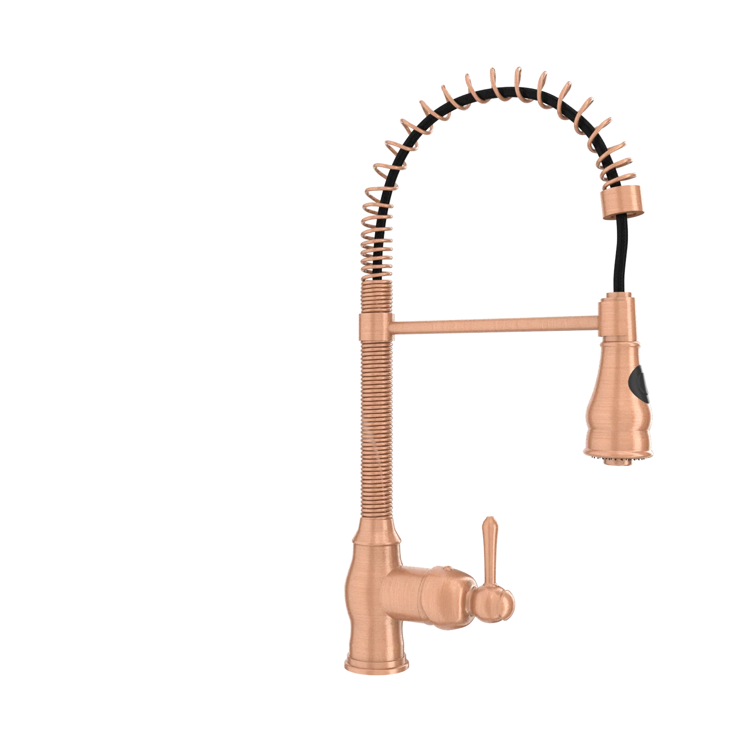 Copper Kitchen Faucet with Soap Dispenser, Single Handle Solid Brass High Arc Pull Down Sprayer Head Kitchen Sink Faucets with Deck Plate - Image 30