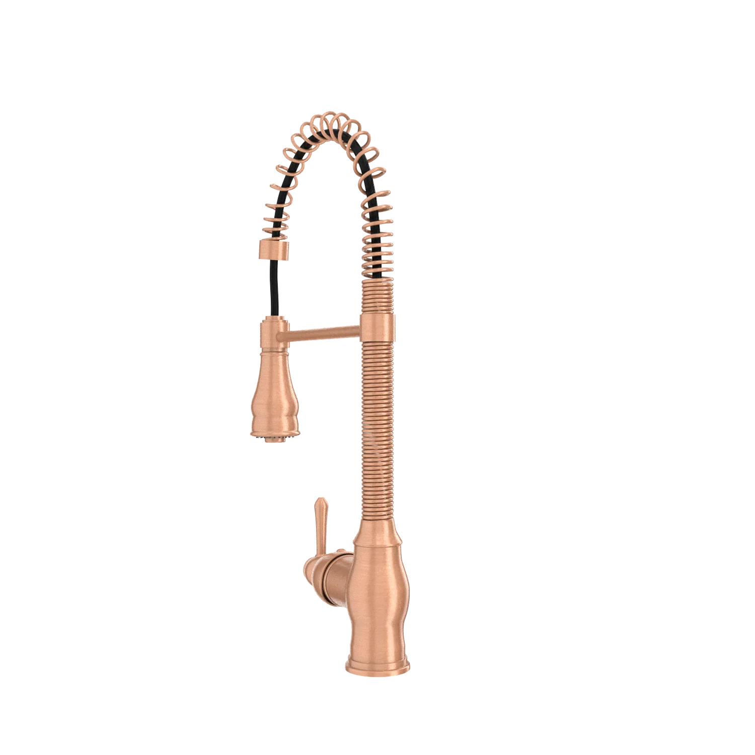 Copper Kitchen Faucet with Soap Dispenser, Single Handle Solid Brass High Arc Pull Down Sprayer Head Kitchen Sink Faucets with Deck Plate - Image 45
