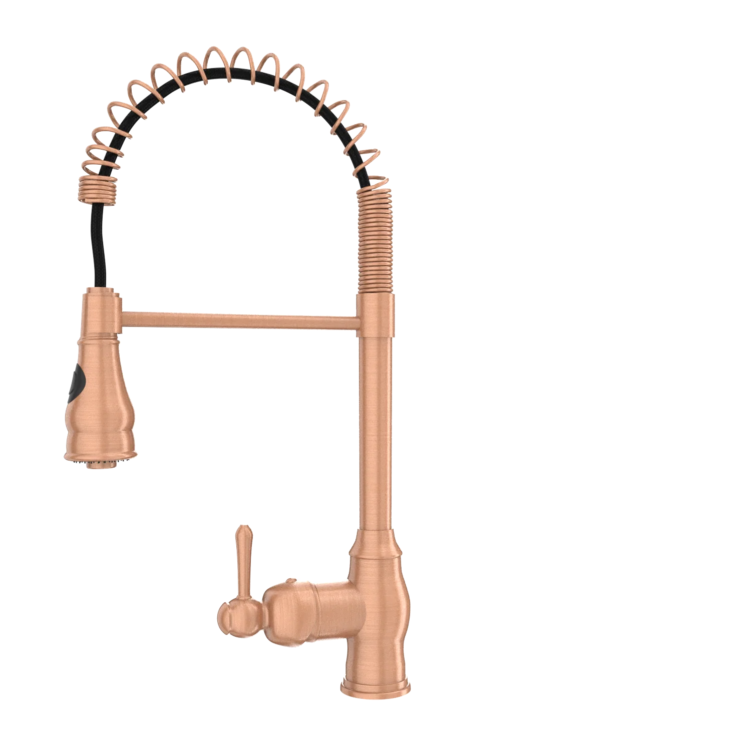 Copper Kitchen Faucet with Soap Dispenser, Single Handle Solid Brass High Arc Pull Down Sprayer Head Kitchen Sink Faucets with Deck Plate - Image 17