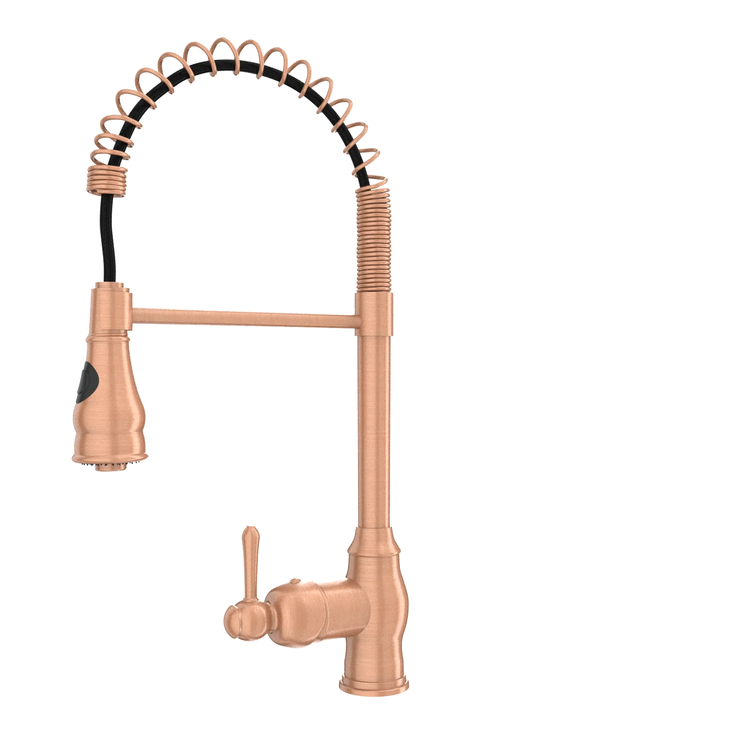 Copper Kitchen Faucet with Soap Dispenser, Single Handle Solid Brass High Arc Pull Down Sprayer Head Kitchen Sink Faucets with Deck Plate - Image 18