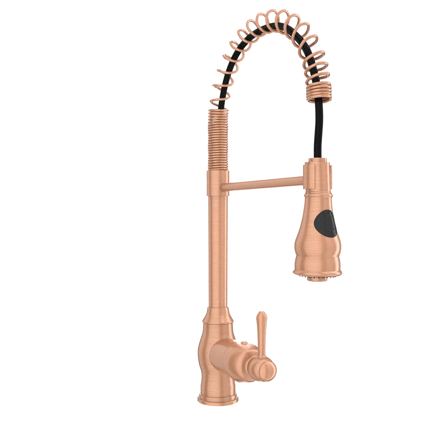 Copper Kitchen Faucet with Soap Dispenser, Single Handle Solid Brass High Arc Pull Down Sprayer Head Kitchen Sink Faucets with Deck Plate - Image 27