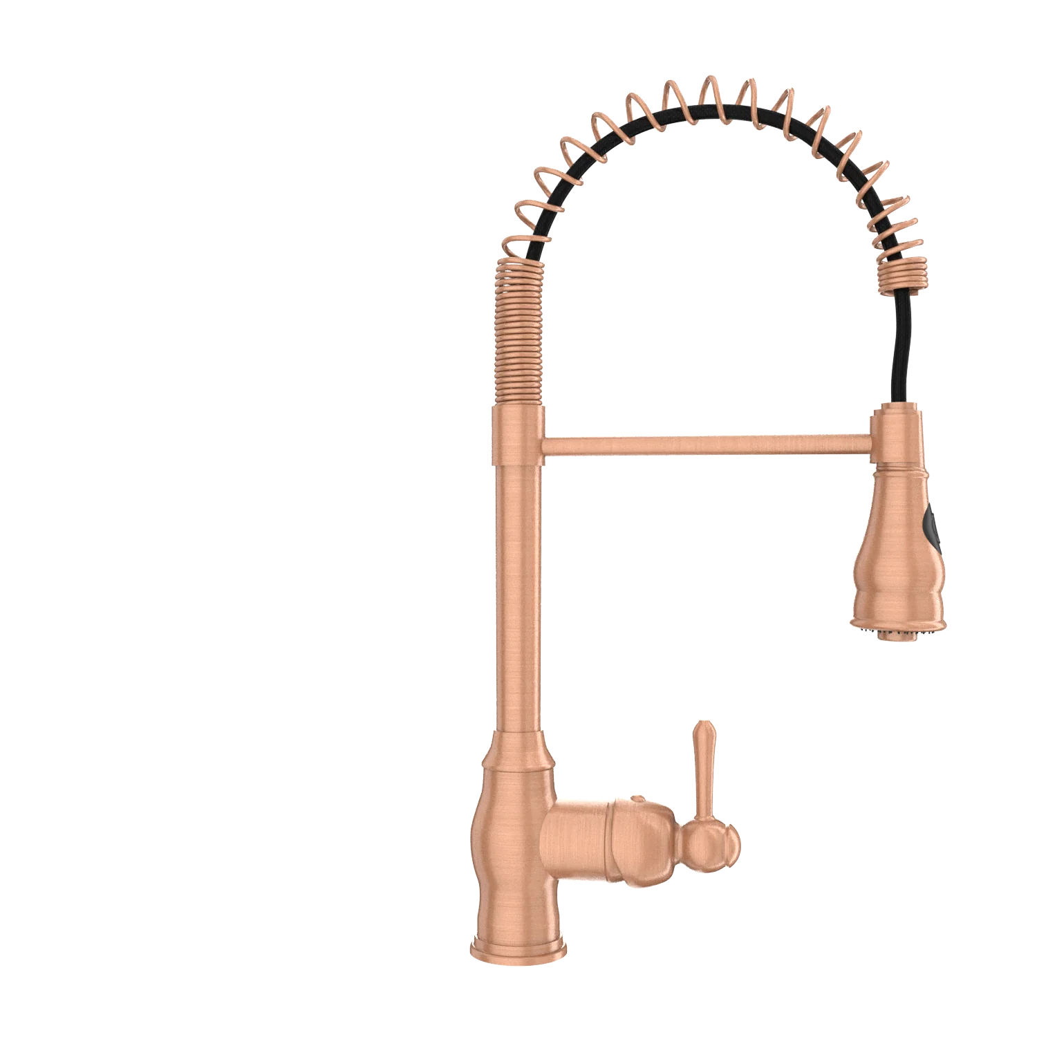 Copper Kitchen Faucet with Soap Dispenser, Single Handle Solid Brass High Arc Pull Down Sprayer Head Kitchen Sink Faucets with Deck Plate - Image 32