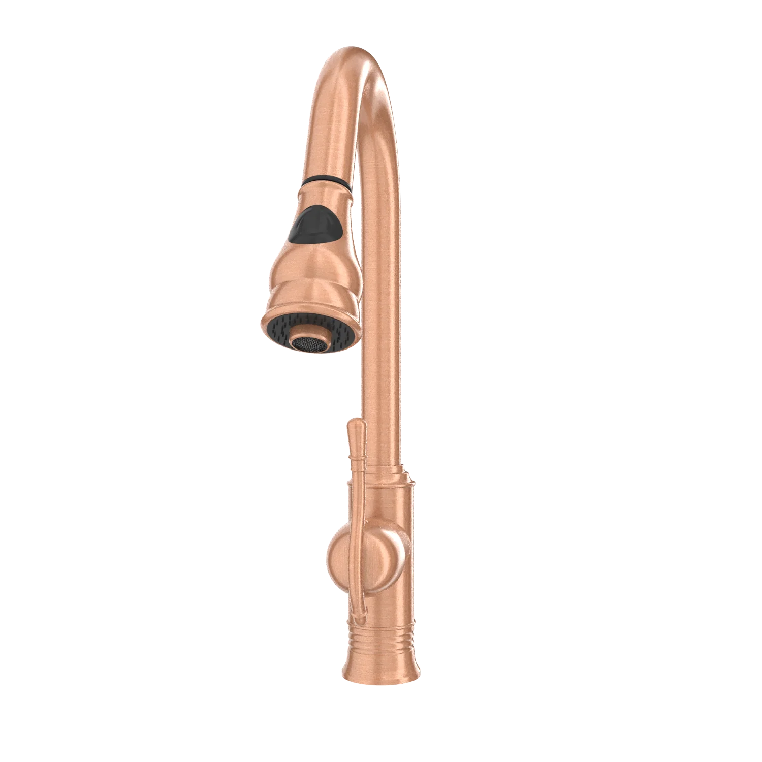 Copper Kitchen Faucet with Soap Dispenser, Single Handle Solid Brass High Arc Pull Down Sprayer Head Kitchen Sink Faucets with Deck Plate - Image 22