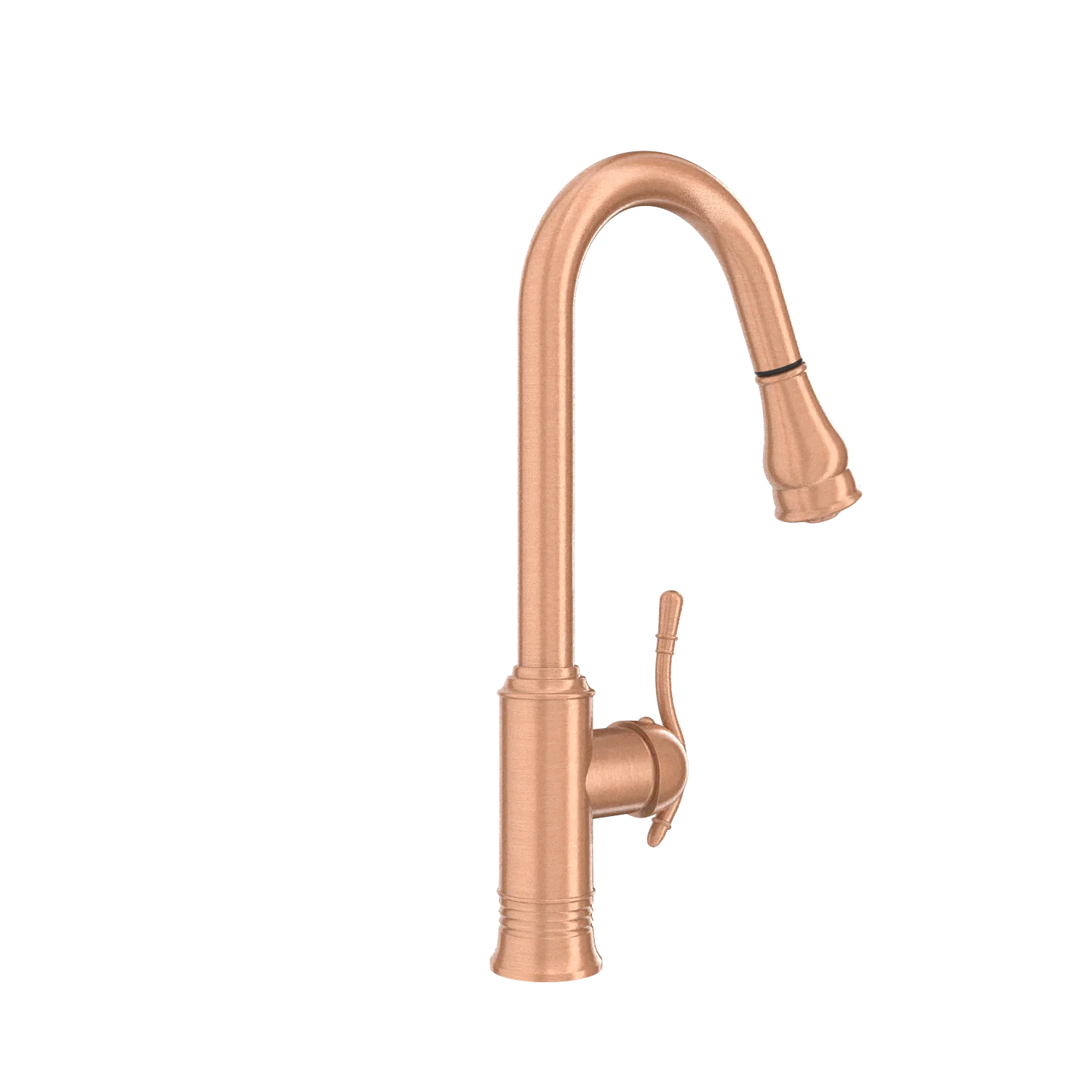 Copper Kitchen Faucet with Soap Dispenser, Single Handle Solid Brass High Arc Pull Down Sprayer Head Kitchen Sink Faucets with Deck Plate - Image 36