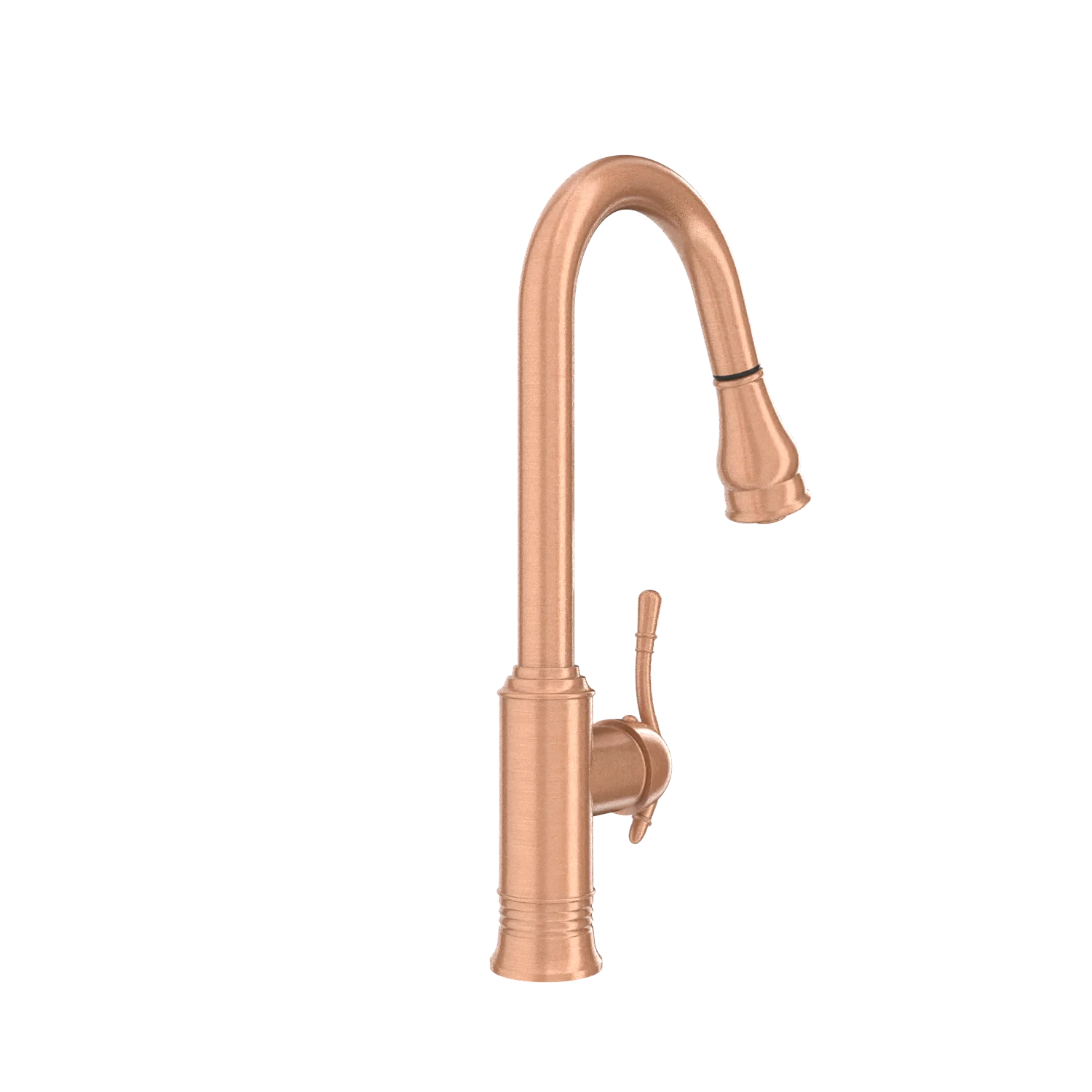 Copper Kitchen Faucet with Soap Dispenser, Single Handle Solid Brass High Arc Pull Down Sprayer Head Kitchen Sink Faucets with Deck Plate - Image 37