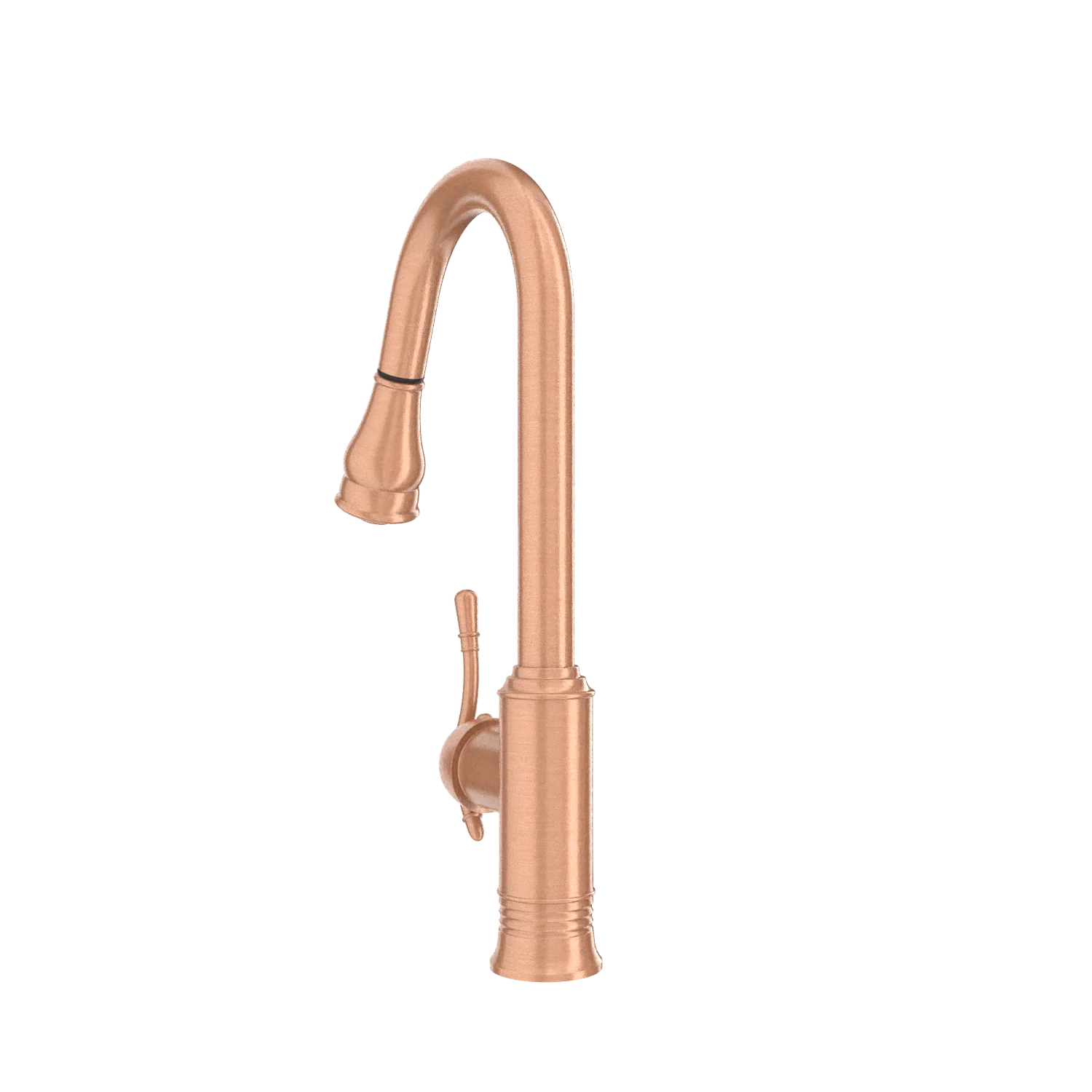 Copper Kitchen Faucet with Soap Dispenser, Single Handle Solid Brass High Arc Pull Down Sprayer Head Kitchen Sink Faucets with Deck Plate - Image 44