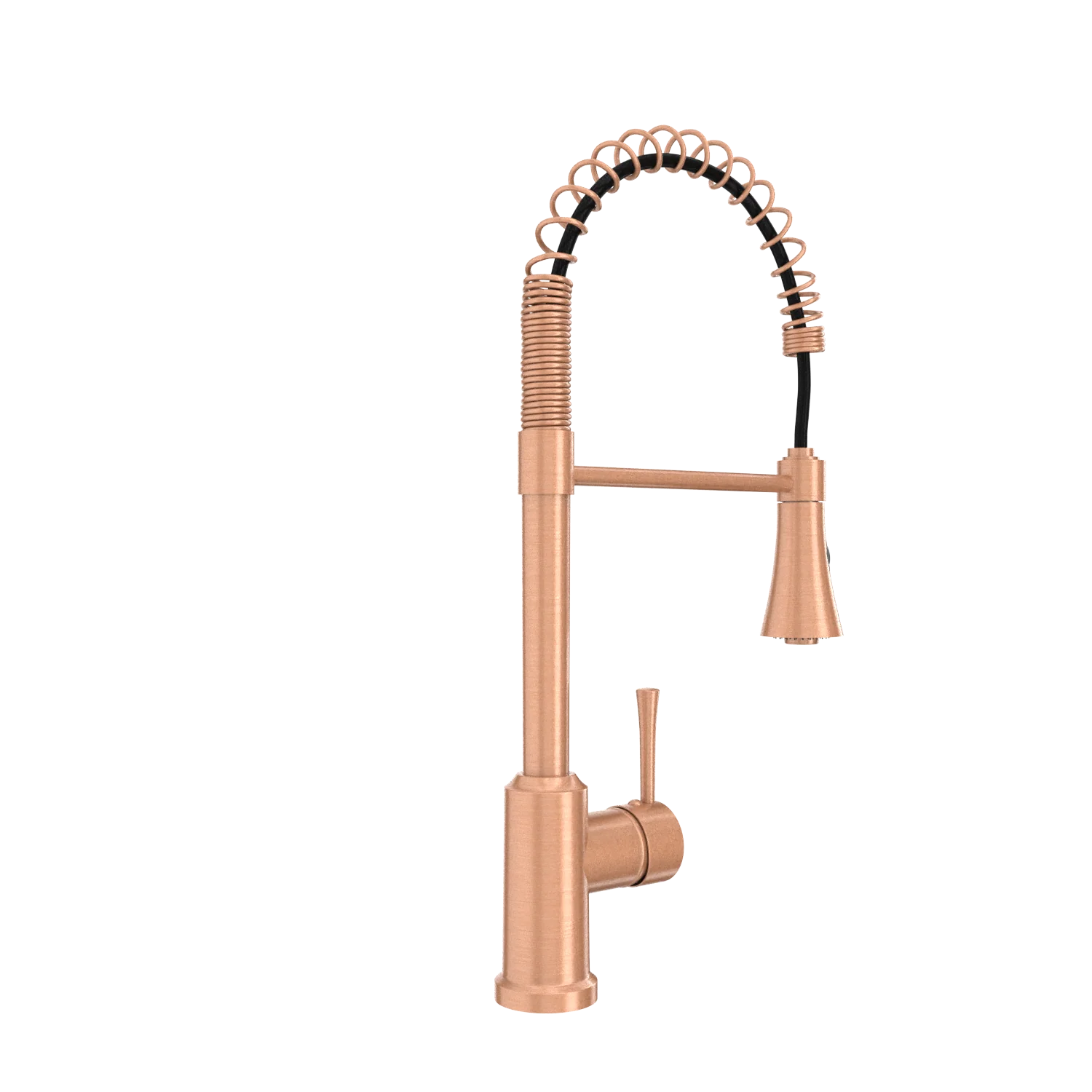 Copper Kitchen Faucet with Soap Dispenser, Single Handle Solid Brass High Arc Pull Down Sprayer Head Kitchen Sink Faucets with Deck Plate - Image 36