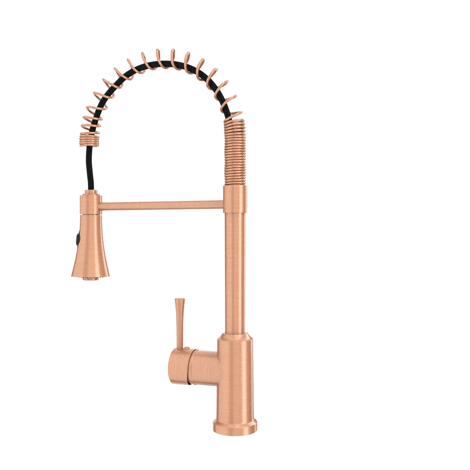 Copper Kitchen Faucet with Soap Dispenser, Single Handle Solid Brass High Arc Pull Down Sprayer Head Kitchen Sink Faucets with Deck Plate - Image 48
