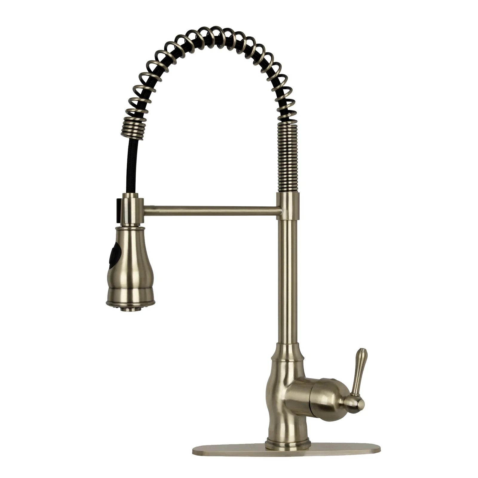 Copper Pre-Rinse Spring Kitchen Faucet, Single Level Solid Brass Kitchen Sink Faucets with Pull Down Sprayer - AK96518C - Image 10