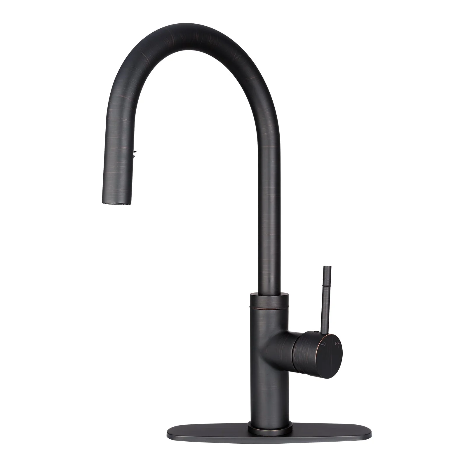 Copper Pull Out Kitchen Faucet with Deck Plate, Single Level Solid Brass Kitchen Sink Faucets with Pull Down Sprayer-AK96416C - Image 11