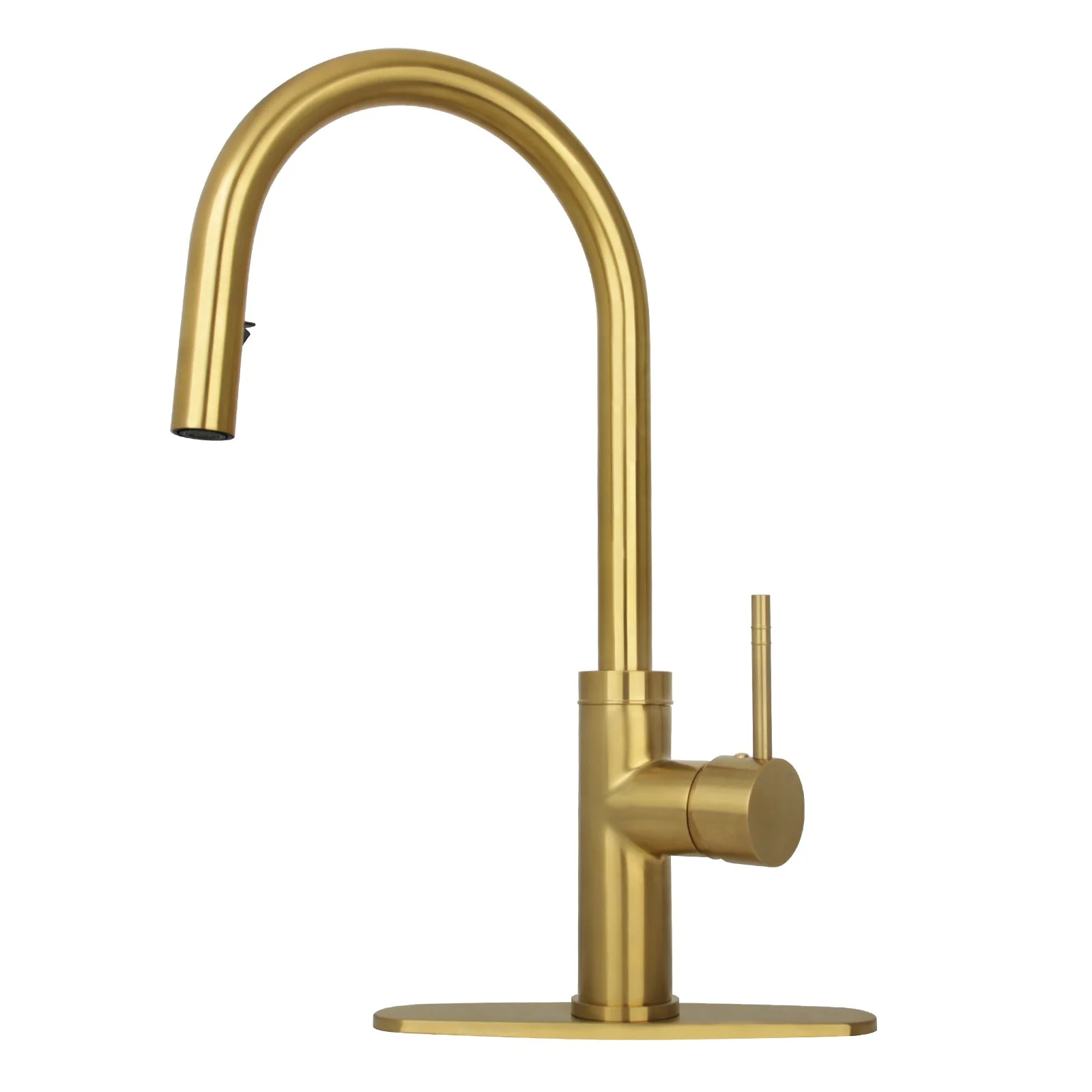 Copper Pull Out Kitchen Faucet with Deck Plate, Single Level Solid Brass Kitchen Sink Faucets with Pull Down Sprayer-AK96416C - Image 8