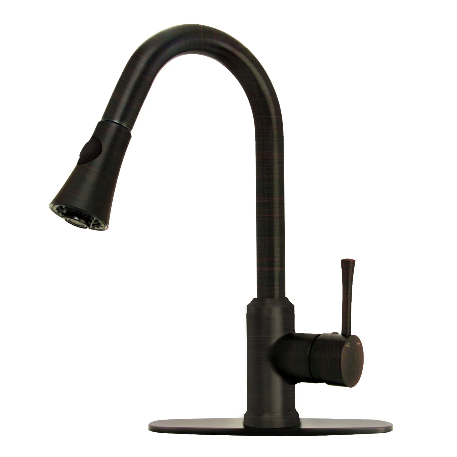 Copper Pull Out Kitchen Faucet with Deck Plate, Single Level Solid Brass Kitchen Sink Faucets with Pull Down Sprayer-AK96466C - Image 11