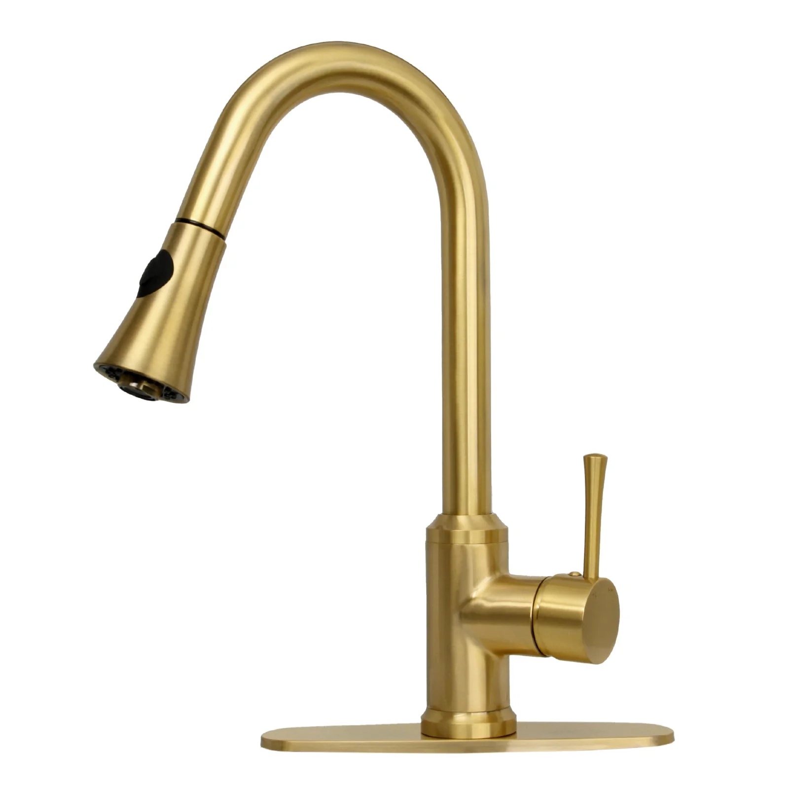 Copper Pull Out Kitchen Faucet with Deck Plate, Single Level Solid Brass Kitchen Sink Faucets with Pull Down Sprayer-AK96466C - Image 8