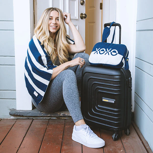 Dual XOXO Organic Cotton Travel Blanket and Eye Mask Set - Image 7