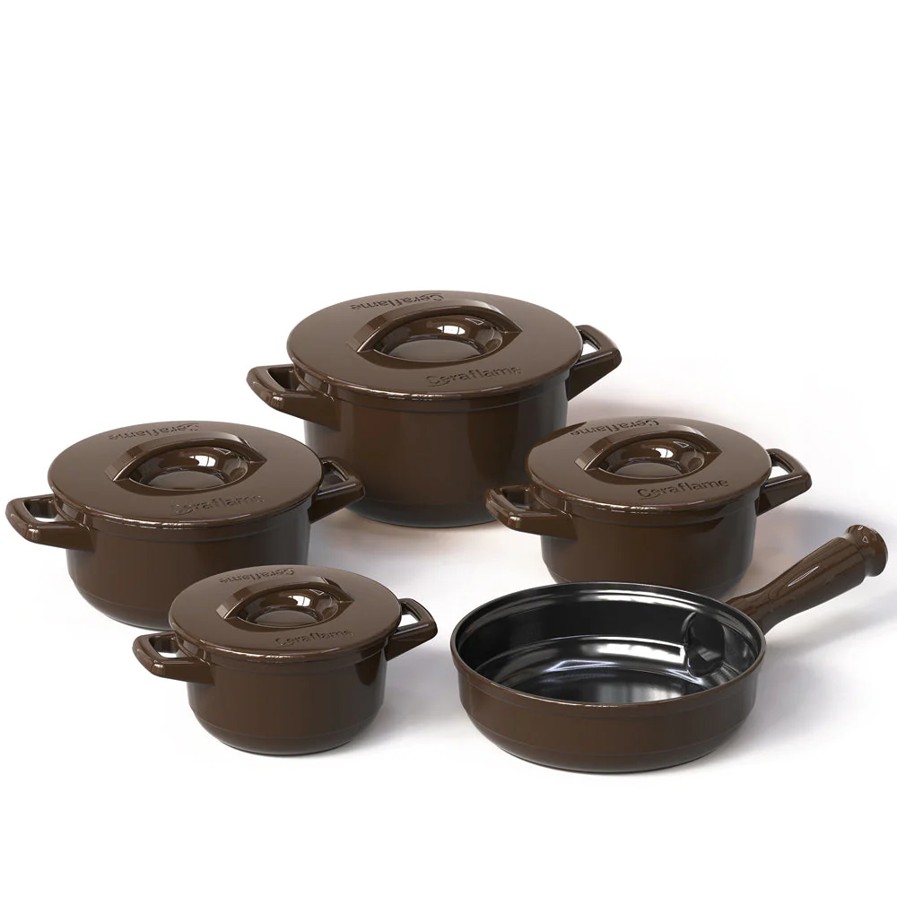 Duo 9 Piece Ceramic Cookware Set - Ceramic Lid - Image 13