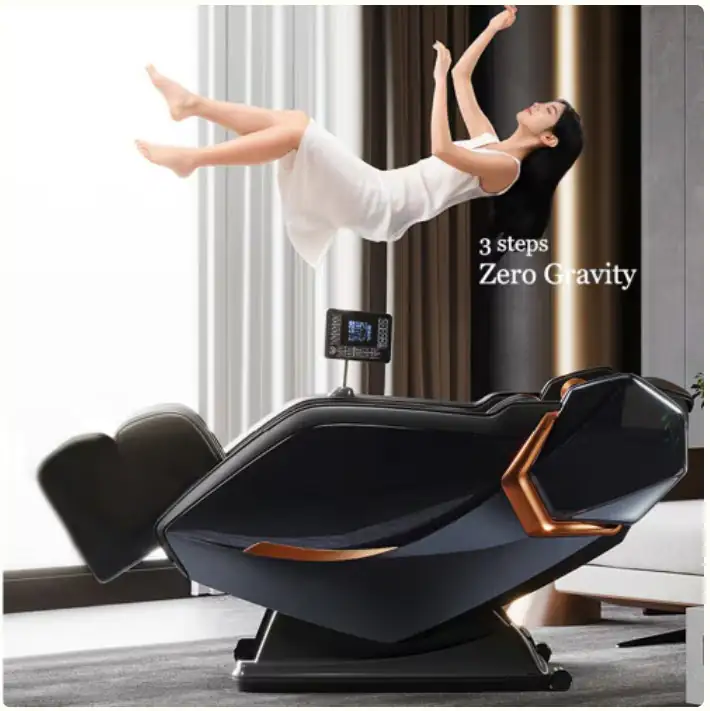 Full Body Zero Gravity Shiatsu Massage Chair SL-Track Recliner With Airbag Speaker LCD Screen Remote Control Voice Control BackLeg Heat - Image 3
