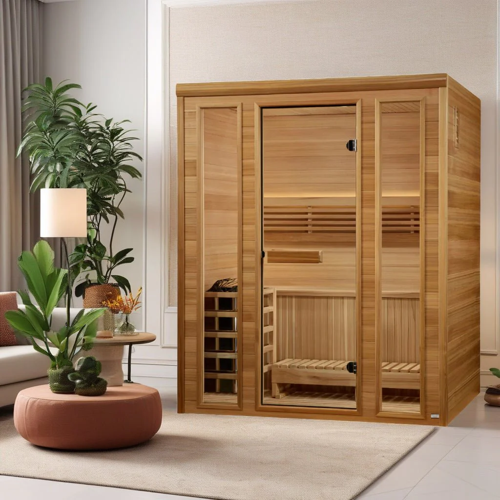 Golden Designs 2025 "Andermatt Edition" 2-3 Person Traditional Steam Sauna – Pacific Premium Clear Cedar - Image 3