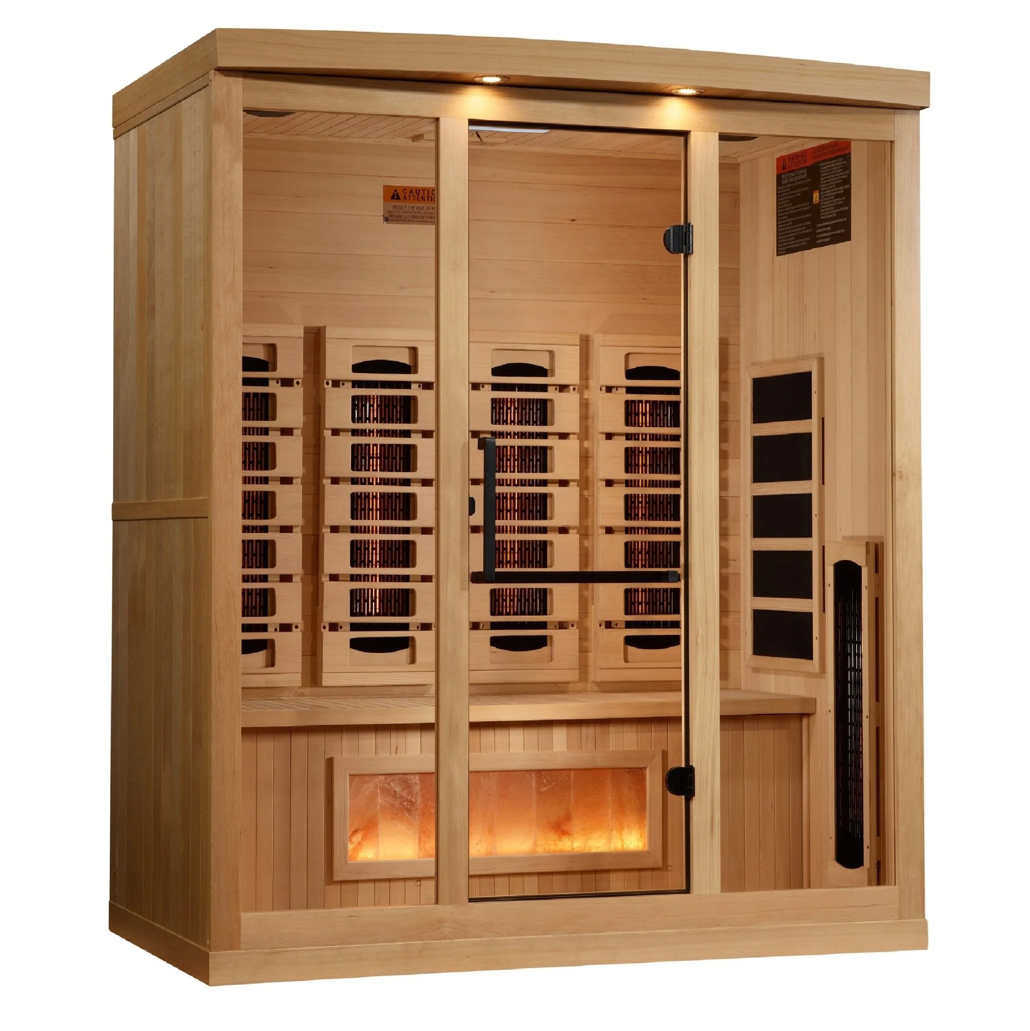 Golden Designs 4-Person Full Spectrum Near Zero EMF FAR Infrared Sauna with Himalayan Salt – Canadian Hemlock - Image 4