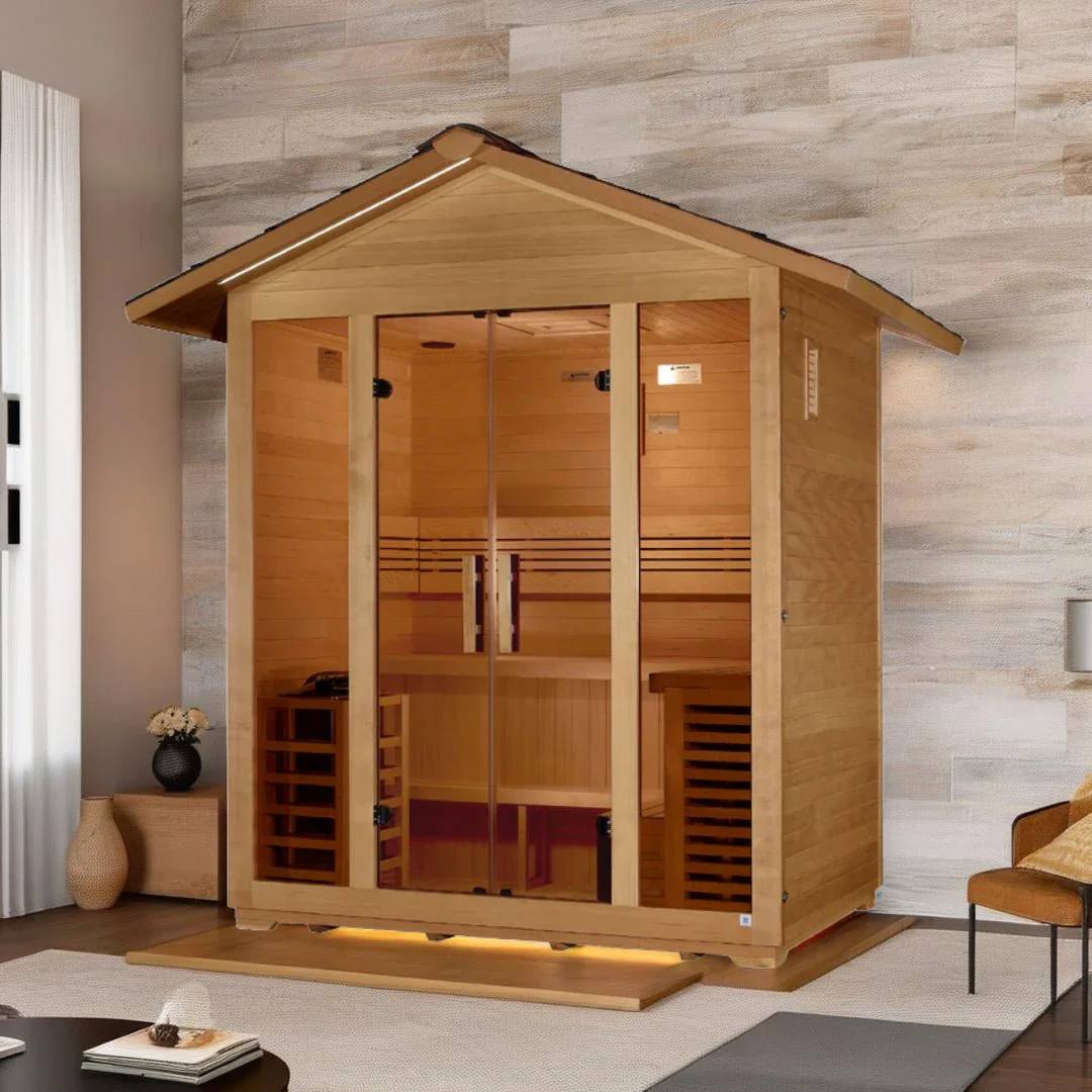 Golden Designs "Vorarlberg" 5-Person Traditional Outdoor Sauna - Canadian Hemlock - Image 7