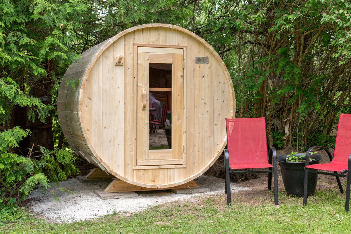 Leisurecraft Timber Harmony 4 Person Outdoor Barrel Sauna - Image 3