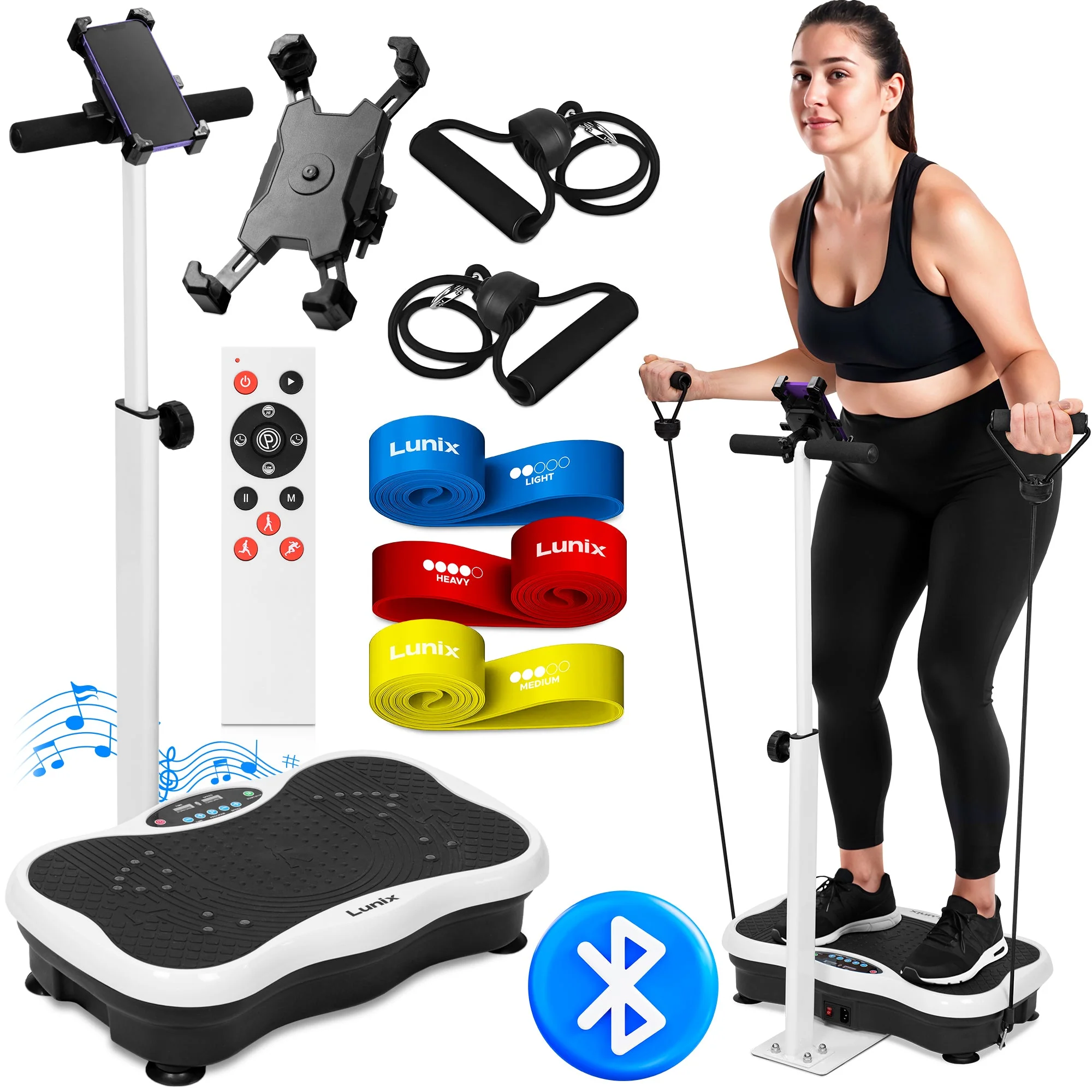 LX18 Vibration Plate With Handlebar White - Image 4