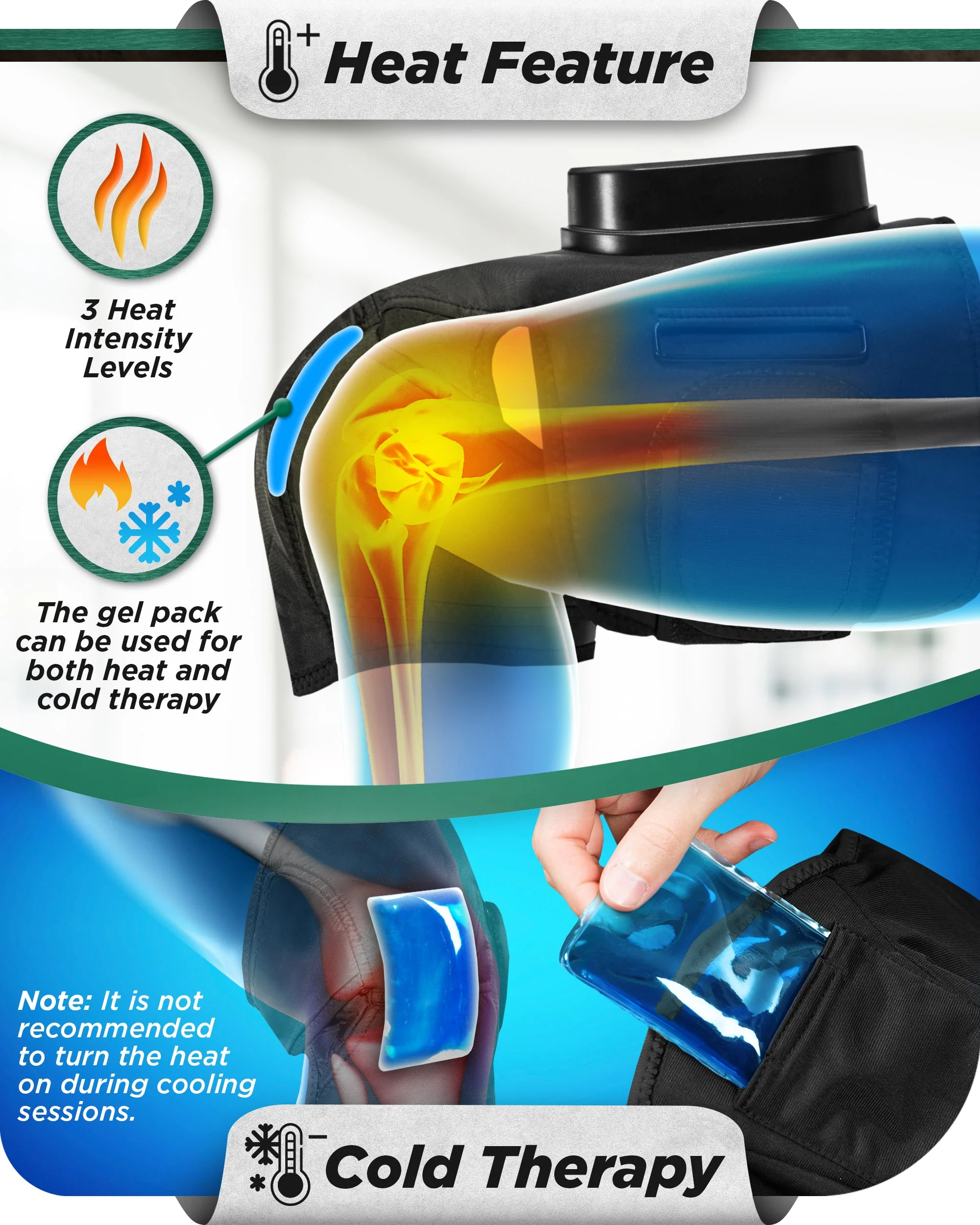 LX4 KNEE COMPRESSION MASSAGER BLACK - Image 5