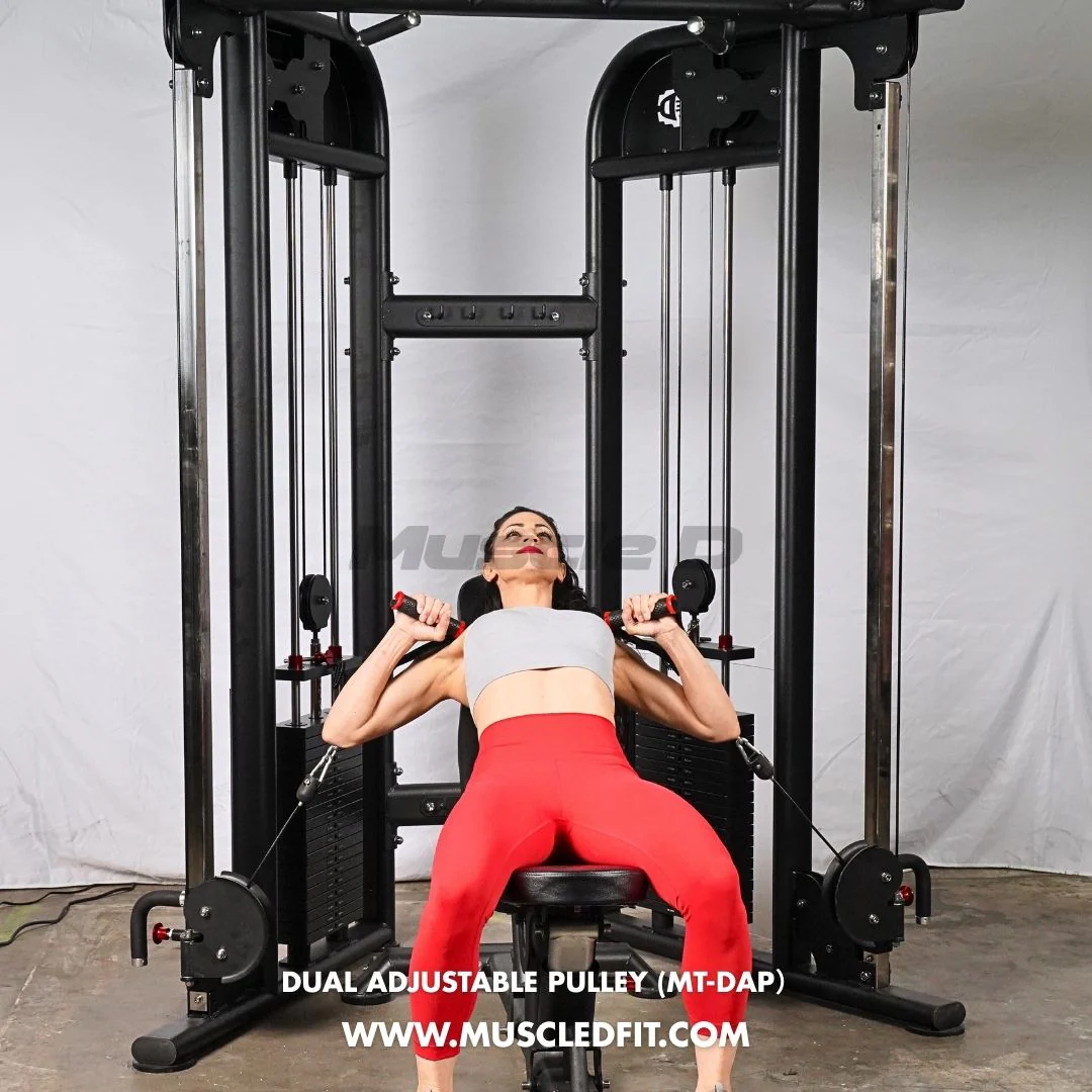 Muscle D Fitness Dual Adjustable Pulley – Two Stack Cable Machine - Image 27