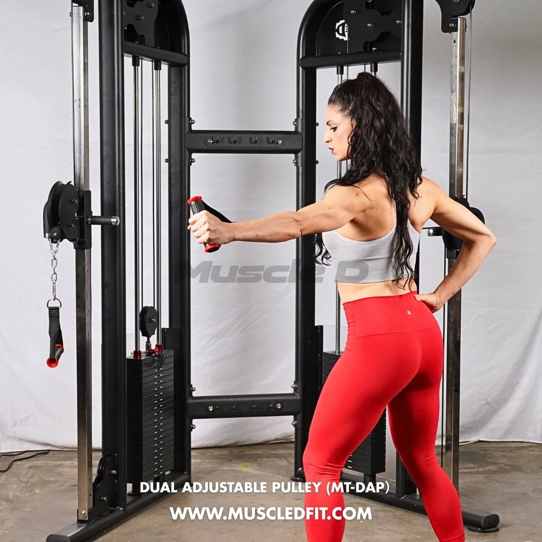 Muscle D Fitness Dual Adjustable Pulley – Two Stack Cable Machine - Image 33